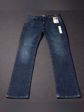 Levi Strauss Signature S67 Athletic Jeans 36x32 Dark Wash Flex Denim NWT